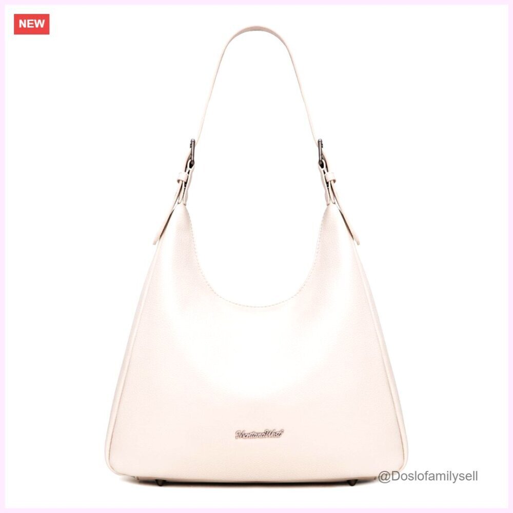 Slouchy Hobo Shoulder Bag in Soft PU Leather with Multiple Pockets